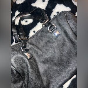 Black Textured Handbag